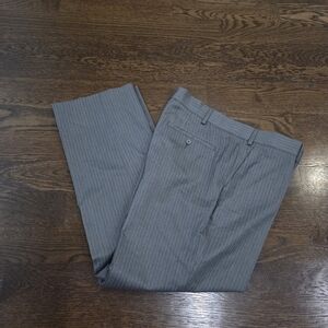 Men's Gray Pinstripe Dress Pants